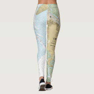 Savannah River and Wassaw Sound Nautical Chart Leggings