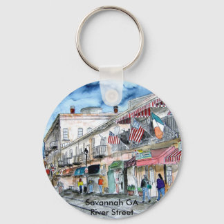 savannah river street georgia ga bars restaurants keychain