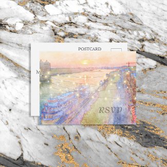 Savannah River Sunset Watercolor RSVP