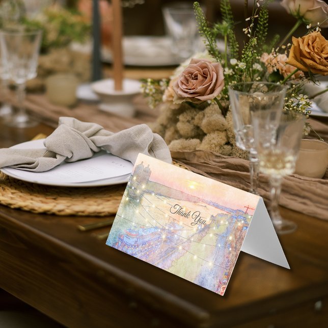 Savannah River Sunset Watercolor Thank You (Creator Uploaded)