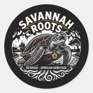 Savannah Roots Sea Turtle African Heritage Pride  Classic Round Sticker