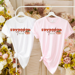 Savannah Squad Peach Bridesmaid Retro Bachelorette T-Shirt