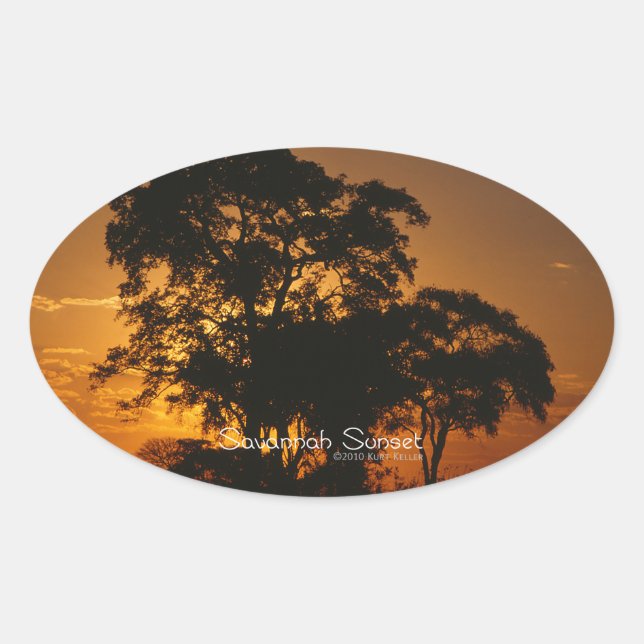 Savannah Sunset Oval Sticker (Front)