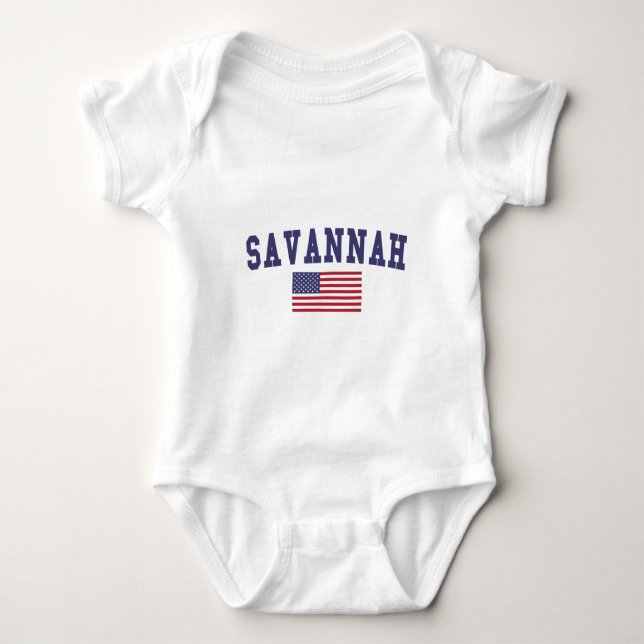 Savannah US Flag Baby Bodysuit (Front)