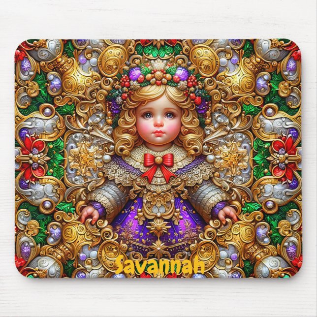 SAVANNAH ~ Vintage Christmas doll ~ Mousepad (Front)