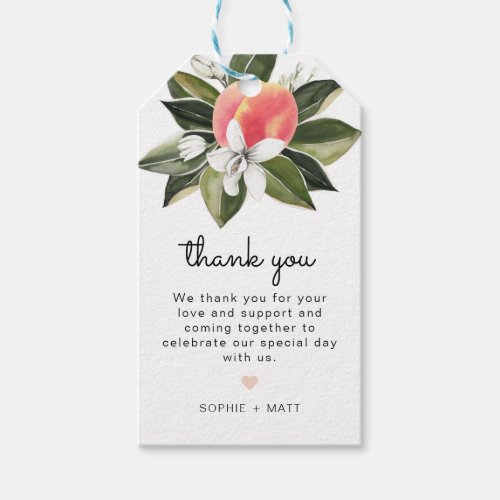 Savannah _ Watercolor Peach White Floral Gift Tags