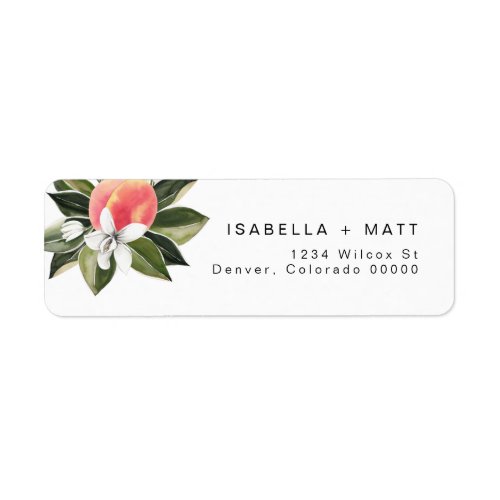 SAVANNAH Watercolor Peaches Return Address Label