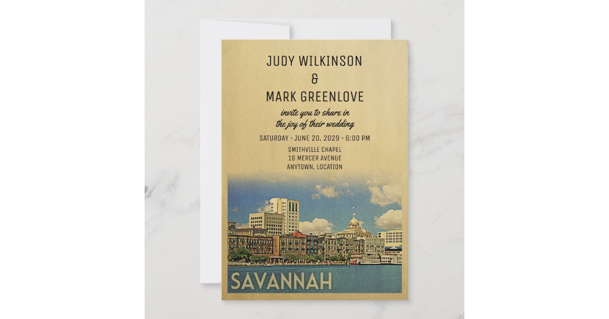 Savannah Wedding Invitation Zazzle