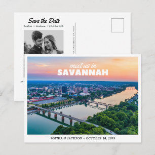 Savannah Wedding Save the Date Travel Retro Postcard