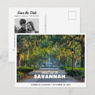 Savannah Wedding Save the Date Travel Retro Postcard