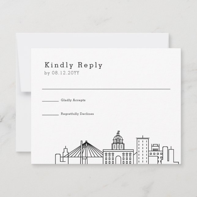 Savannah Wedding | Stylized Skyline RSVP Card (Front)