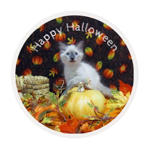 Savannahs Fall  Autumn  Halloween Cat Party  Edible Frosting Rounds