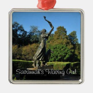 Savannah's Waving Girl Metal Ornament