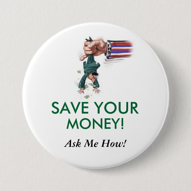save100aweek.com pinback button (Front)