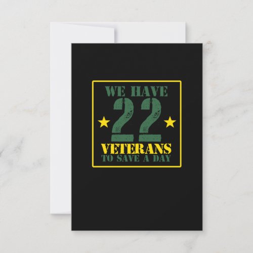Save 22 Veterans A Day Happy Veteran Day Support RSVP Card