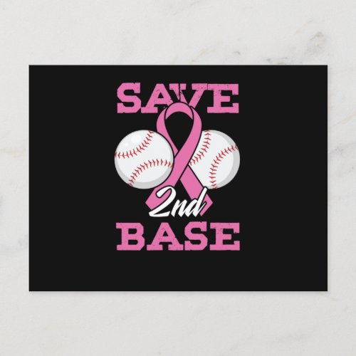 Save 2nd Base Cancer Survivor Cancer Fighter Postcard