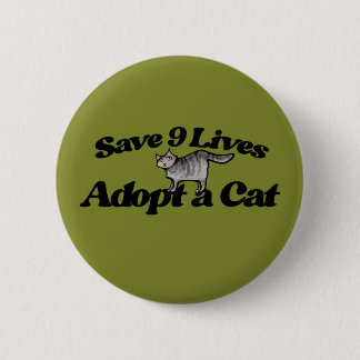 Save 9 Lives Adopt a Cat Button