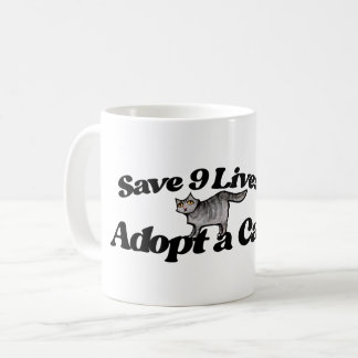 Save 9 Lives Adopt a Cat Coffee Mug