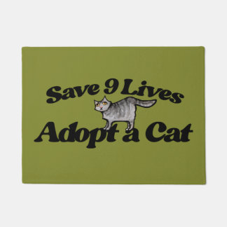 Save 9 Lives Adopt a Cat Doormat