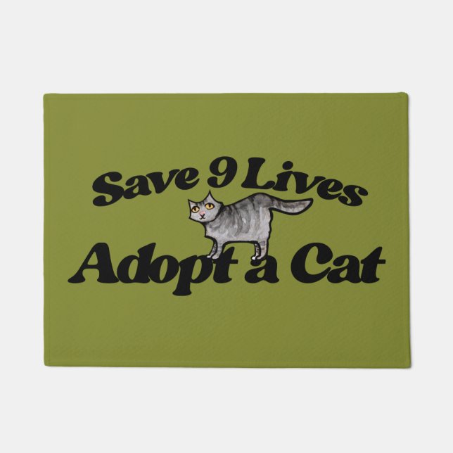 Save 9 Lives Adopt a Cat Doormat (Front)