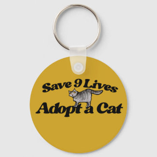 Save 9 Lives Adopt a Cat Keychain