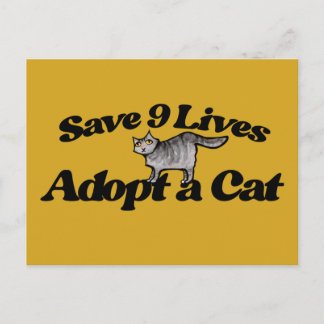 Save 9 Lives Adopt a Cat Postcard