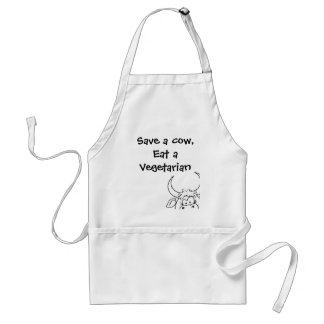 Save a cow, eat a vegetarian adult apron