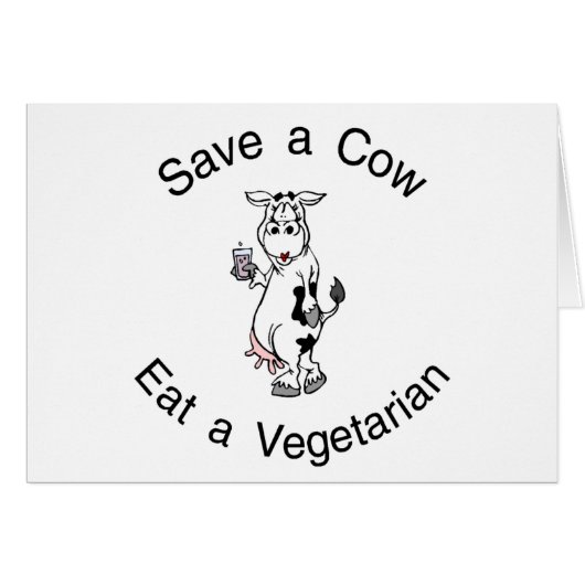 Save a Cow Eat A Vegetarian Cards (Front Horizontal)