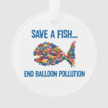 SAVE A FISH Acrylic Ornament, Circle