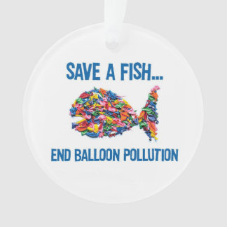 SAVE A FISH Acrylic Ornament, Circle Ornament