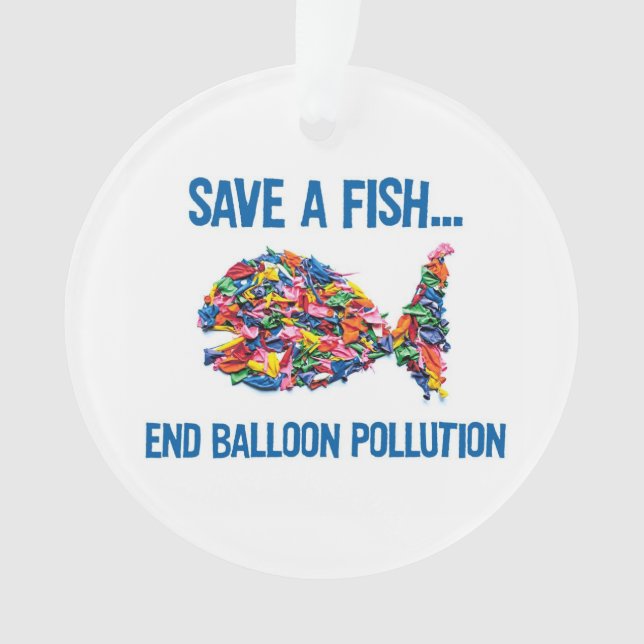 SAVE A FISH    Acrylic Ornament, Circle Ornament (Front)