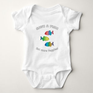 SAVE A FISH - Eat more Veggies Baby Bodysuit