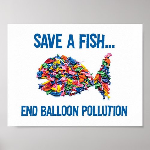 SAVE A FISH _ END BALLOON POLLUTION POSTER