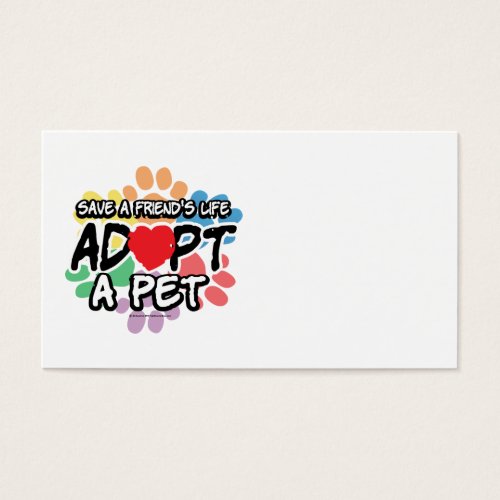 Save A Friend Adopt A Pet Business Card Templates