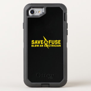 Save A Fuse Blow An Electrician Funny Gift OtterBox Defender iPhone SE/8/7 Case