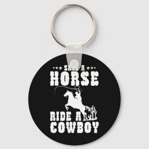 Save A Horse Ride A Cowboy Funny Horse Riding Men' Keychain