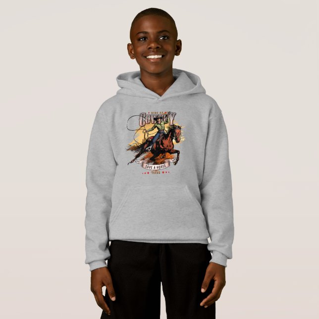 Save A Horse; Ride A Cowboy | Kids Hoodie (Front Full)