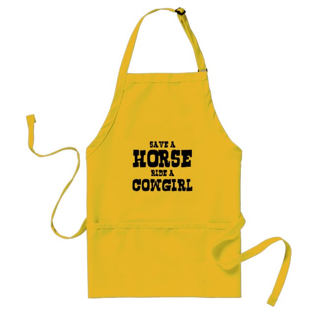 SAVE A HORSE RIDE A COWGIRL ADULT APRON (Front)