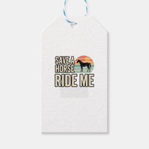 Save a Horse Ride Me Vintage Western Shirt Design_ Gift Tags