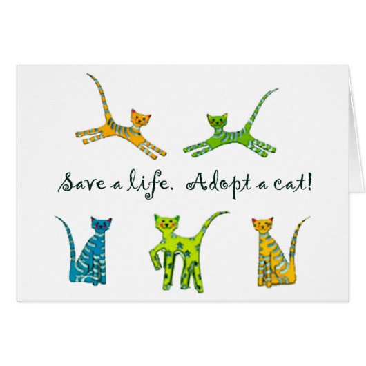 Save a life. Adopt a cat! Cards (Front Horizontal)