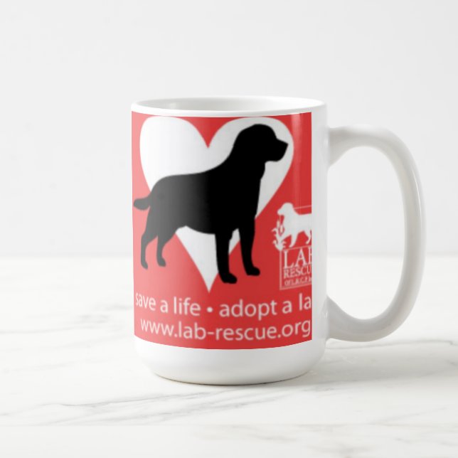 Save A Life Adopt A Lab Mug, Black Lab Coffee Mug (Right)