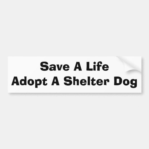 Save A Life Adopt A Shelter Dog - Customized Bumper Sticker | Zazzle