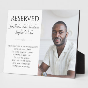 Save A Seat Father of Graduate Graduation Memorial Plaque