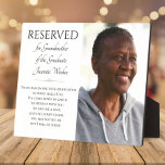 Save A Seat Grandmother of the Graduate Memorial Plaque<br><div class="desc">This elegant Grandmother of the graduate memorial standing plaque, with its touching poem and a photo of the graduate’s Grandma, is a beautiful way to remember and pay tribute to her on your graduation day. Place this on the chair she would have sat in at the ceremony or grad party....</div>