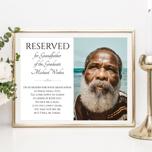 Save A Seat In Memory Of Grandfather of Graduate Poster