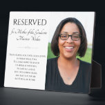 Save A Seat Mother of Graduate Graduation Memorial Plaque<br><div class="desc">This elegant Mother of the graduate memorial standing plaque, with it's touching poem and a photo of the graduate’s mom, is a beautiful way to remember and pay tribute to her on your graduation day. Place this on the chair she would have sat in at the ceremony or grad party....</div>