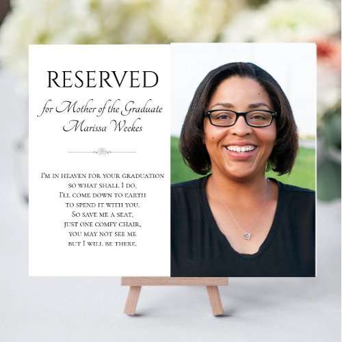 Save A Seat Mother of Graduate Memorial Graduation