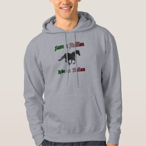 Save a Stallion Funny Mens Hooded Sweatshirt