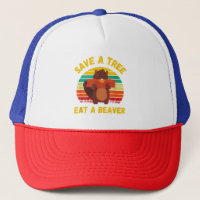 Save a Tree Eat a Beaver Funny Beaver Pun Adult Hu
