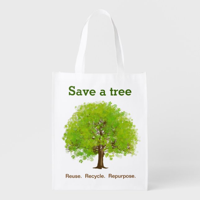 Save a Tree Reusable Grocery Bag (Front)